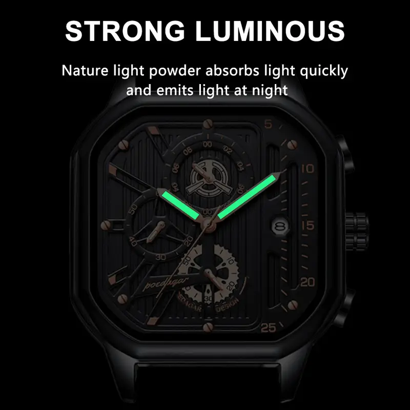 Poedagar 628 Men's Watch Black thumbnail 2
