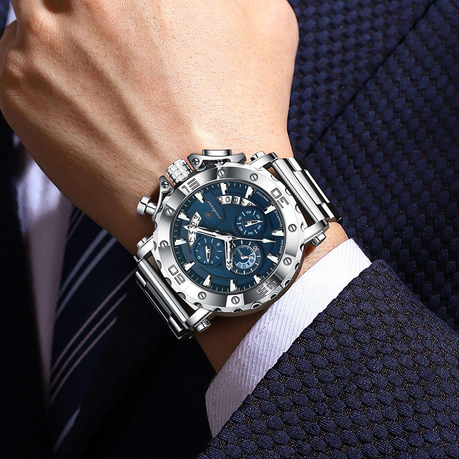 Poedagar 892 Business Style Men's Watch SilverBlue thumbnail 5