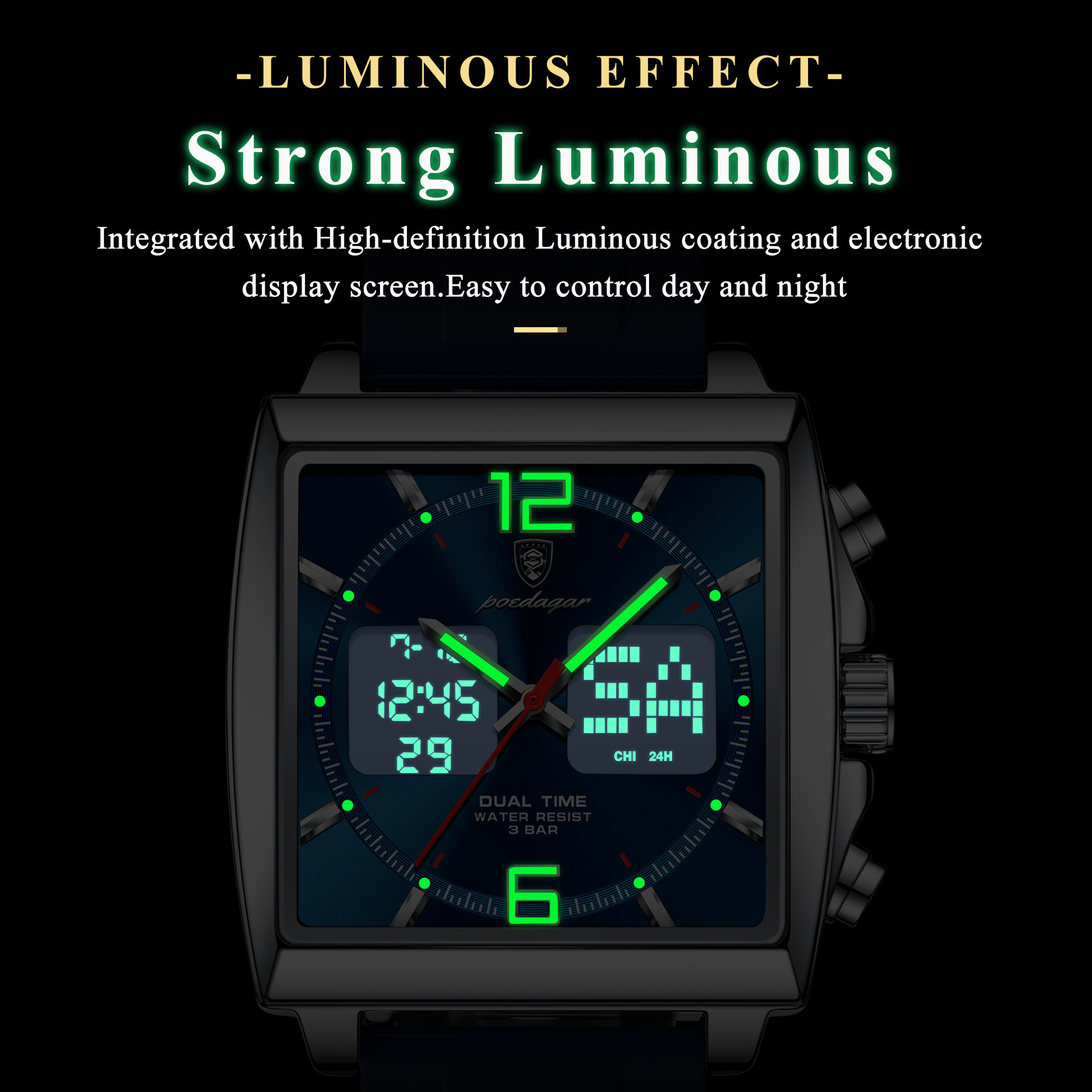 Poedagar E109 Men's watch SilverBlue thumbnail 3