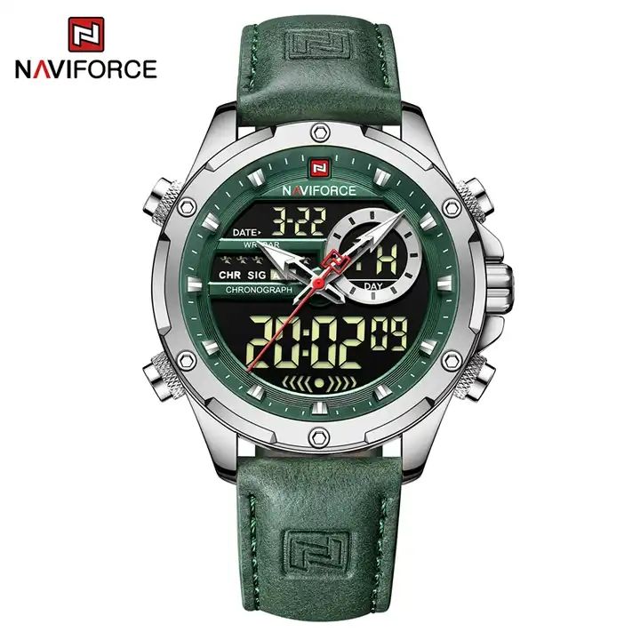 NAVIFORCE Dual Time Men's Watch SilverGreen