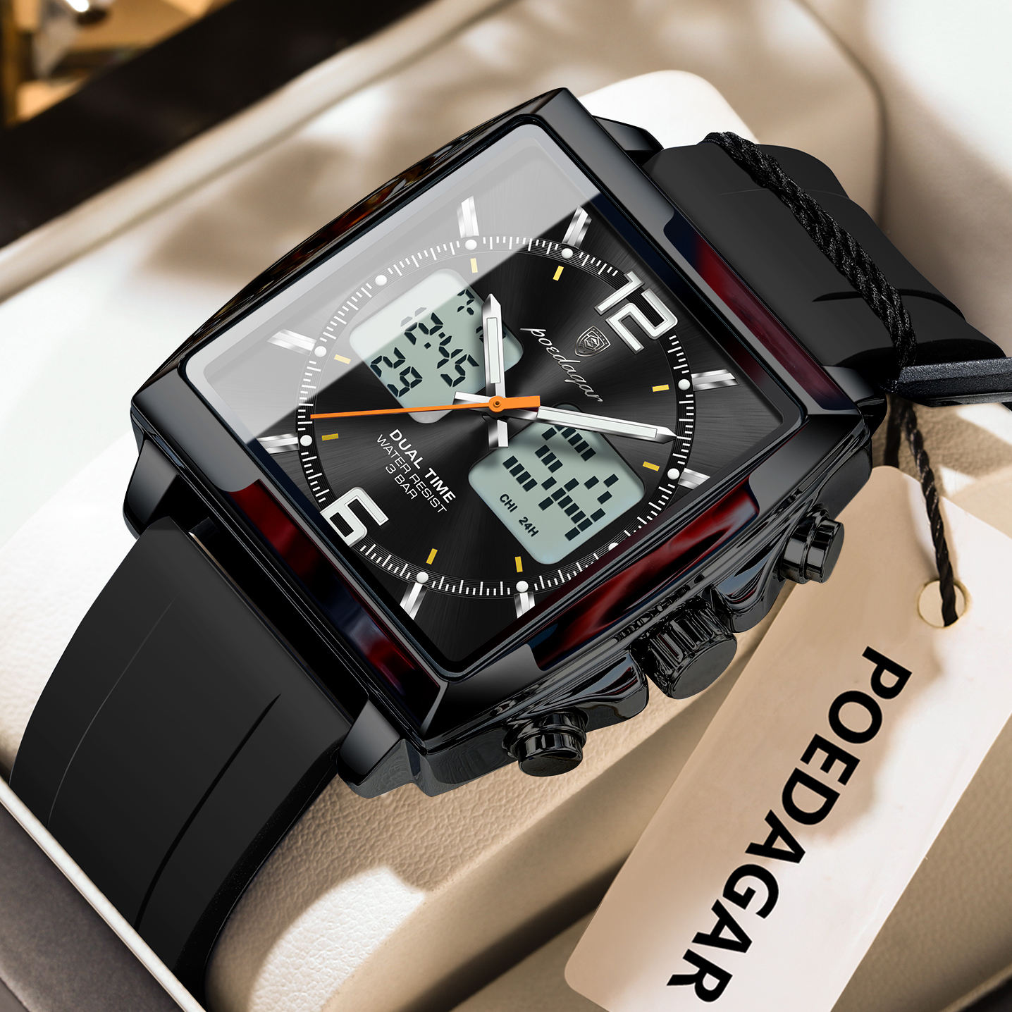 Poedagar E109 Men's watch Black