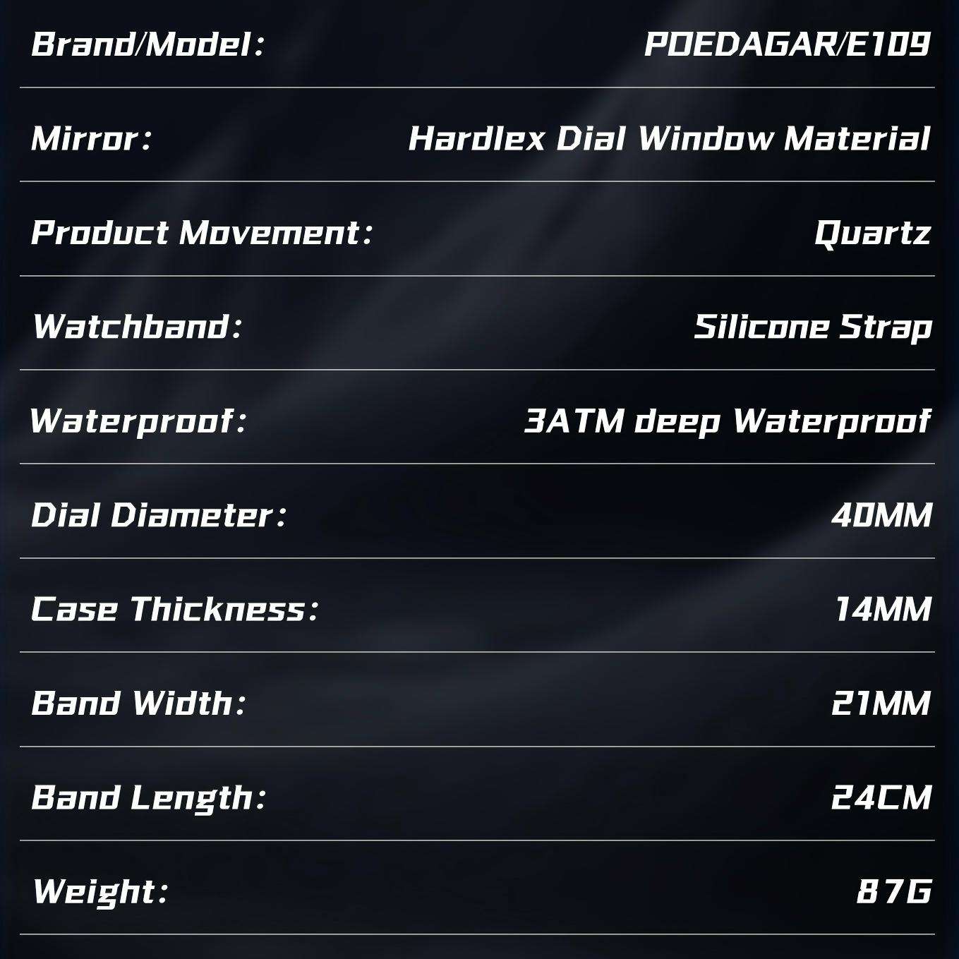 Poedagar E109 Men's watch SilverBlue thumbnail 4