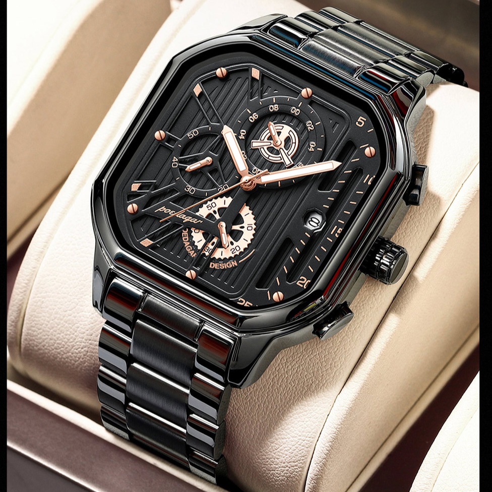 Poedagar 628 Men's Watch Black