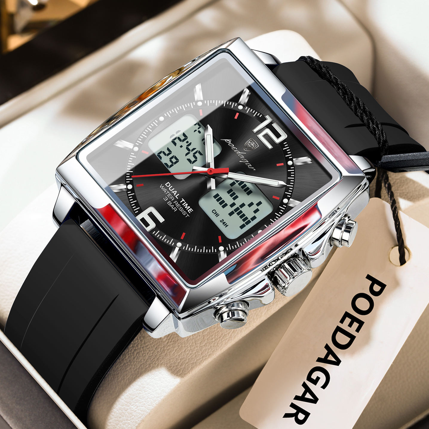 Poedagar E109 Men's watch BlackBlack