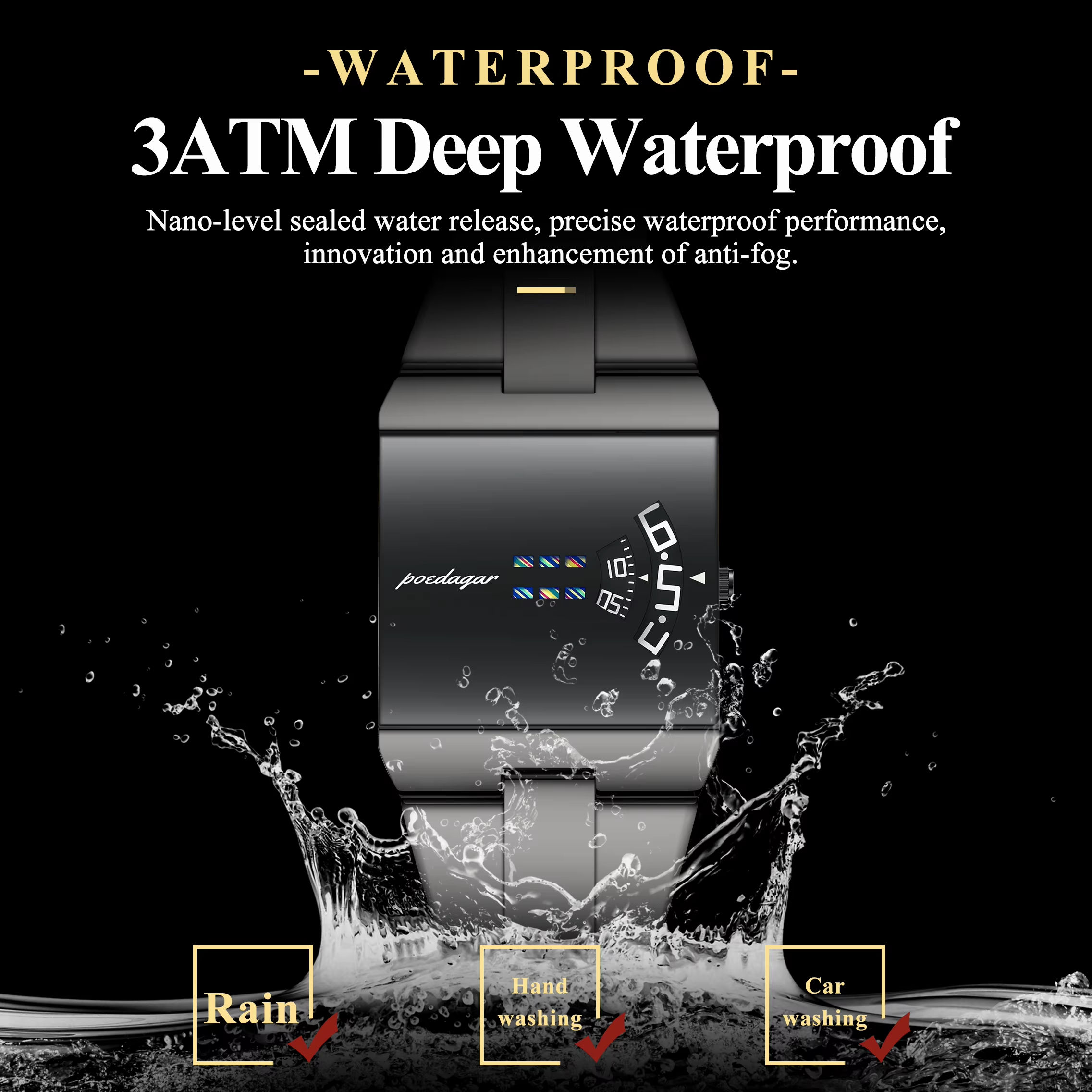 Poedagar 857 Men's watch BlackGray thumbnail 5