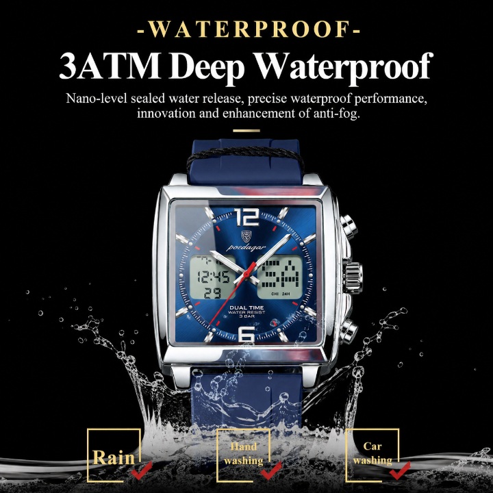 Poedagar E109 Men's watch SilverBlue thumbnail 2