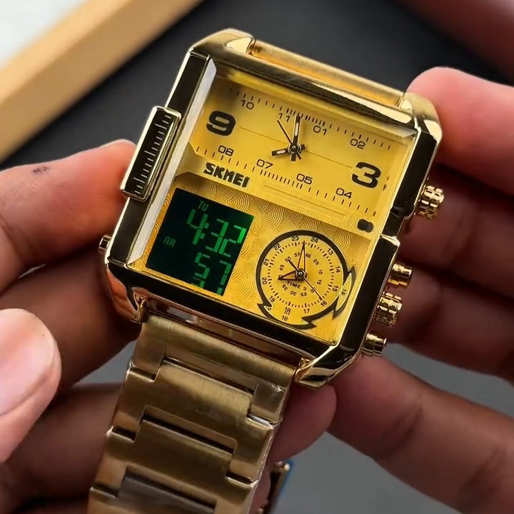 SKMEI 1584 Men's Watch Golden thumbnail 2