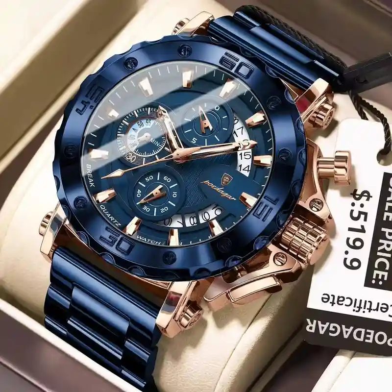 Poedagar 892 Business Style Men's Watch Blue